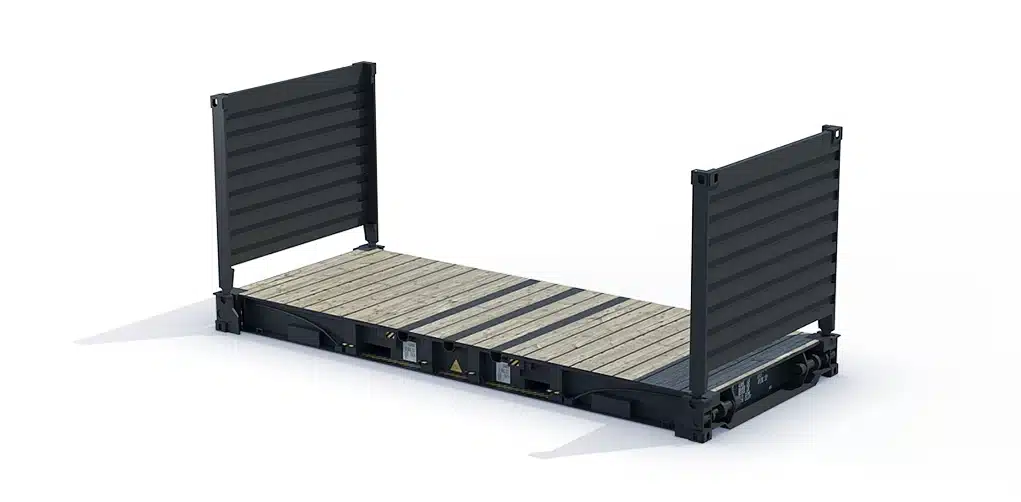 afbeelding van 20-voet flat rack zeecontainer