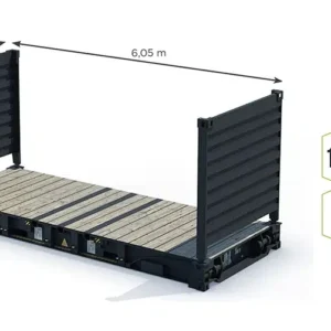 afbeelding van 20-voet flat rack zeecontainer